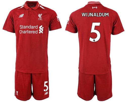 Liverpool #5 Wijnaldum Red Home Soccer Club Jersey - Click Image to Close